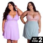 Kit 2 Camisolas Plus Size Romantic Sexy Tamanho Grande Confortável Charmosa