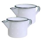 Kit 2 Caneca Esmaltada Com Bico 1L Branca Utensilio Velas