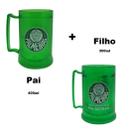 Kit 2 Caneca Oficial com Gel Congelante Verde Campeão Pai e Filho Palmeiras