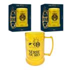 Kit 2 Canecas Copo Gel 300ml + Cordão 65cm Isolante Térmico Chopp Cerveja Grêmio Série Ouro - BRASFOOT