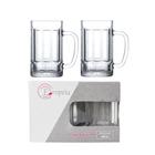 Kit 2 Canecas De Chopp E Cerveja De Vidro Com Alça 430ml Zero Grau Resistente