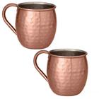 Kit 2 Canecas Moscow Mule Inox Rose Bronze Drink 500Ml
