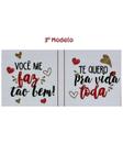 Kit 2 Canecas Vidro 250ml com 2 Colheres de Café Para Casal Mãe Pai Esposa Marido Presente Lembrança com Frases Dizeres