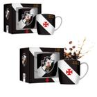 Kit 2 Canecas Xicara Porcelana Urban 300Ml Café Vasco Preto - Brasfoot