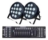 Kit 2 Canhao Refletor 12 Leds 18w Rgbwa Strobo + Mesa Dmx - SANY