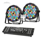 Kit 2 Canhão Refletor Par Led 54 Led 3w Rgbwa Dmx + Mesa Dmx - SHOWTECH