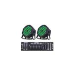 Kit 2 Canhão Refletor Rgb Triled 36 Leds 3w Com Mesa Dmx