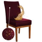 Kit 2 Capa Cadeira de Jantar Tecido Exclusivo - Impermeável Marsala