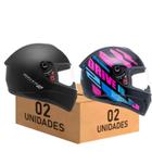 Kit 2 Capacete Fly Drive 2 Classic Preto Fosco e Atitude Rosa