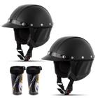 Capacete Moto Aberto Custom Pro Tork Coquinho Vintage Retro Chopper Unissex  Scooter - Preto