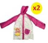 Kit 2 Capas Chuva Infantil Menina Rosa Plástico -10 Anos