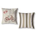 Kit 2 Capas de Almofada Sala Quarto Vintage Bicicleta 40cm - Home Fernandes