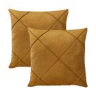 Kit 2 Capas para Almofada Drapeada em Veludo Quadrada Várias Cores