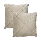 Kit 2 Capas para Almofada Drapeada em Veludo Quadrada Várias Cores