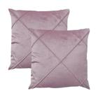 Kit 2 Capas para Almofada Drapeada em Veludo Quadrada Várias Cores