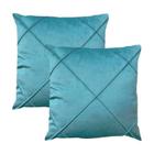 Kit 2 Capas para Almofada Drapeada em Veludo Quadrada Várias Cores