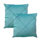 Kit 2 Capas para Almofada Drapeada em Veludo Quadrada Várias Cores