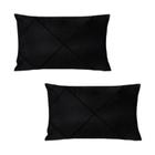 Kit 2 Capas para Almofada Drapeada em Veludo Retangular 50x30 com Enchimento 55x35