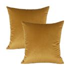 Kit 2 Capas para Almofada em Veludo Liso Quadrada 43x43 Com Enchimento 45x45 Várias Cores