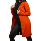 Kit 2 Cardigans feminino canelado casaco longo confortável