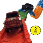 Kit 2 Carrinho Carro Pista Maluca Anda na Trilha Relâmpago - ToySmart