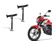 Kit 2 Cavalete Lateral Cg Titan Fan 125 150 160 Ybr Fazer Factor 125 150 Moto Carga Com Balança Redonda