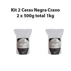 Kit 2 Cera Depilatoria Negra Cravo Elastica 500g (cerapura)