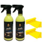 Kit 2 Cera Liquida Carnauba Pronto Uso 500ml + 2 Panos De Microfibra Amarelo Oferta