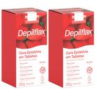 Kit 2 Cera Quente Depilatória Depilação Profissional Morango Depilflax Barra 250g