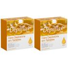 Kit 2 Cera Quente Depilatória Depilação Profissional Natural Mel Depilflax Barra 500g