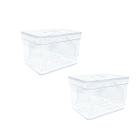 Kit 2 Cesto Organizador Conservador De Alimentos Cozinha Geladeira Armário Prático 3,8l Transparente