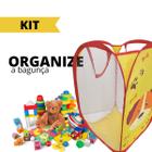 Kit 2 Cesto Organizador Infantil Brinquedo Roupa Dobrável