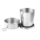 Kit 2 Chaveiro Copo Retrátil Dobrável Aço Inox 150ml Viagem