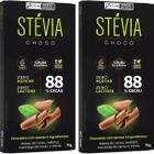 Kit 2 Chocolate Stévia Choco 88% Cacau Sem Açúcar Tudo Zero Leite 70g - Vegano