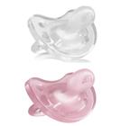 Kit 2 Chupetas Physio Soft 100% Silicone 16-36meses Rosa/Transparente Chicco - Philips Avent