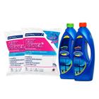 KIT 2 Cloro 1KG Para Piscina+ Algicida + Clarificante