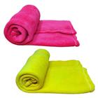 Kit 2 Cobertores Pet Cor Rosa E Amarelo