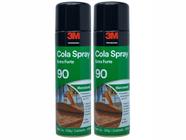 Kit 2 Cola Spray 90 Extra Forte 3 M Madeira Fórmicas e Laminados Transparente