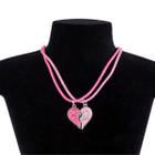 kit 2 colares amizade best friend amigas + pingente coração Qualidade Premium moda presente rosa