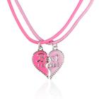 Kit 2 colares amizade best friend amigas + pingente coração rosa Qualidade Premium presente menina