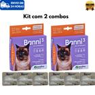 Kit 2 Combo 3 Pipetas Pulgas Vermes Sarnas Ourofino Banni 3 Gato Adulto 2,6 a 7,5kg