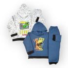 Kit 2 conjunto abrigo infantil menino moletom inverno com touca peluciado