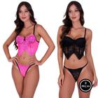 Kit 2 Conjunto de Lingerie com Bojo e Renda Calcinha Fio - KIT 2 CONJUNTO MARY