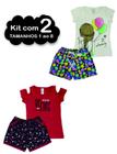 Kit 2 Conjunto Infantil Menina em cotom 1 ao 8 roupa menina de calor