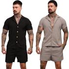 Kit 2 Conjunto Masculino Liso Camisa E Short Adulto