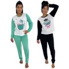 Kit 2 Conjunto Pijama Feminino Adulto de Inverno Quentinho