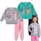 Kit 2 Conjuntos Infantil Menina Moletom Roupas Frio Inverno