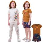 Kit 2 Conjuntos Pijama Infantil para Meninos ou Meninas 1 Inverno Meia Estação e 1 Verão, Malha Macia Algodão