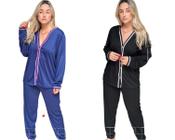 Kit 2 Conjuntos Pijamas Adulto Feminino Aberto Longo Inverno