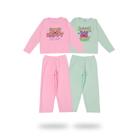 Kit 2 Conjuntos Plush Infantil Feminino Infantil Juvenil Agasalho Frio